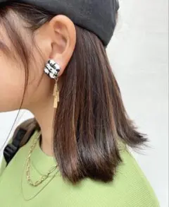 【新品未開封】しまむら　taiyouさんコラボ　ツイード　イヤリング