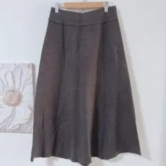 ザラ　ZARA 膝下　フレアスカート　カジュアル　裏地なし　ダークグレー　S