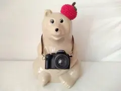 しろくま貯金箱 りんご帽 一眼レフカメラ 2点セット