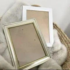 フォトフレーム　ホワイト　ゴールド