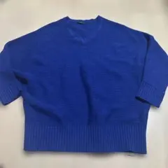INGNI 青 Vネック ニット Mサイズ