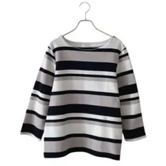 GLACIER グラシア(L)マルチボーダー 七部袖 カットソー