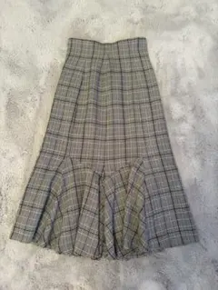 美品プロポーション　チェックマーメイドスカートM