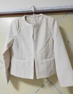 ノーカラージャケット ツイードジャケット