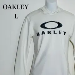 オークリー 長袖パーカー スウェットフーディ ロゴプリント 白 Lサイズ