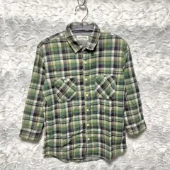 【NANO UNIVERSE】Mサイズ◇チェック柄カジュアルシャツ　綿100%
