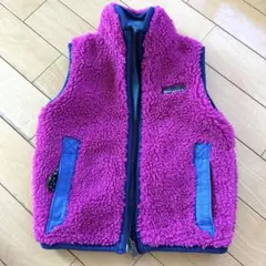 デニムダンガリー　リバーシブルダウンベスト　90 水色・ピンク