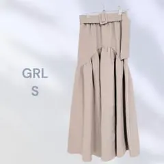 GRL グレイル　フレアロングスカート　ベルト付き　大人ガーリー　華やか　キレイ