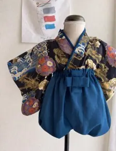 【かぶれる兜付き】男の子ベビー袴　オーダー