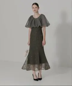 LEJA2WAYオフショルダーパフスリーブバリエマーメイドワンピースロングドレス