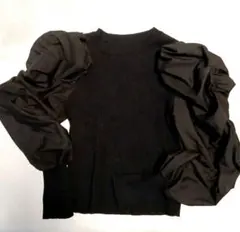 GRL ブラック パフスリーブ トップス M