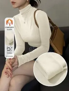 DAZY 女性用タイトフィット サーマルライニング タートルネック Tシャツのサムネイル