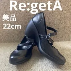 ❣️美品22cm Re:getA（リゲッタ）ホックストラップコンフォートパンプスのサムネイル