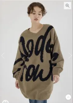 新作ロデオ、コーヒーcolorオーバーサイズニット、ニットワンピもちもちで可愛い