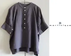 martinique レリタージュマルティニーク リネンバンドカラーシャツのサムネイル
