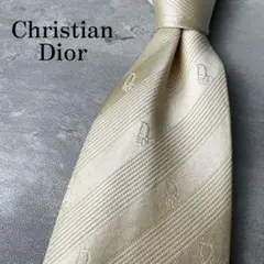 Christian Dior トロッターロゴ ストライプ 結婚式 ネクタイ 白