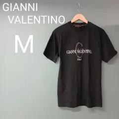​♡ジャンニバレンチノ 半袖Tシャツ M ブラック フロントGVロゴプリント♡のサムネイル