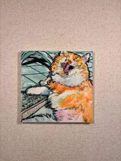 猫 絵画 久下貴史 格子に囲まれたシゲオならぬバロン - メルカリ