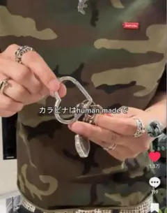 【tig着用】HUMAN MADE カラビナ ハート キーホルダー　シルバー