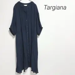 Targiana シャツワンピース　ロングシャツ　七分袖　シアー素材　羽織り　L