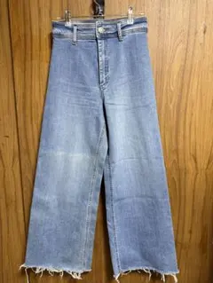 ZARA ハイライズ ワイドレッグ デニムパンツ