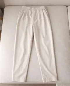 GLOBAL WORK ウツクシルエットパンツ S ホワイト ウエストゴム