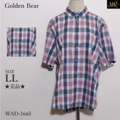 ★美品★ ゴールデンベア トップス シャツ 半袖 チェック柄 ボタンダウン 春夏