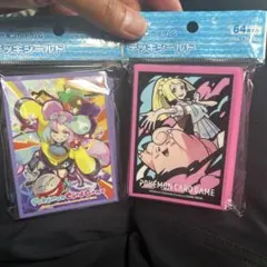 【新品未開封】ポケモンカード デッキシールド ナンジャモ・リーリエ 64枚入り