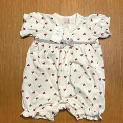 プティマイン★半袖カバーオール★ハート柄ロンパース★新品★80★