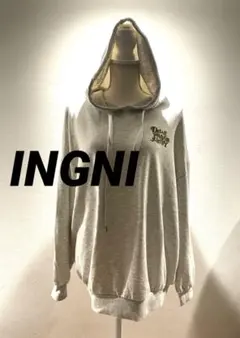 INGNIパーカー 　ライトグレー　薄手スエット素材のサムネイル