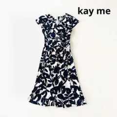 Kay me リーフプリントラップワンピース