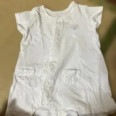 ホワイトロンパース 50cm 綿100%