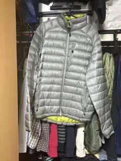 L.LBean シルバー ダウンジャケット ライムグリーン内側