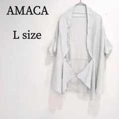 AMACA アマカ トップス カーディガン 羽織 個性的 ラグラン袖 5分袖 L