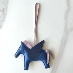 【新品未使用品】HERMES ロデオ チャーム MM 刻印 ブルー ピンク