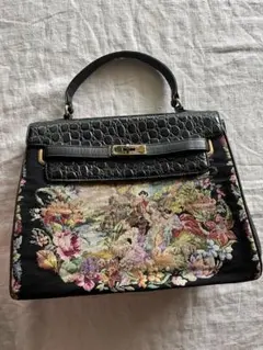 PETIT POINT プチポワン ハンドバッグ 牛革クロコ型押し 久家道子