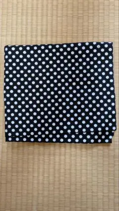 黒地に白の水玉模様の生地