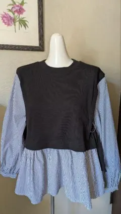 レイヤードデザイン長袖シャツ