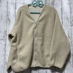 クリーム色 フリースボアジャケット　4L