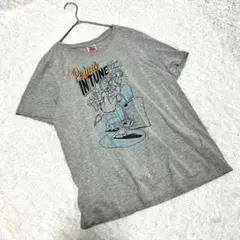 【トムアンドジェリー】（L）プリントTシャツ グレー 半袖 レディース