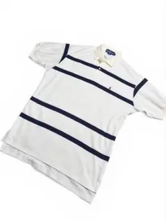 【希少デッドストック】90s ラルフローレン ポロシャツ L ボーダー 紺×白