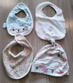 4枚セットスタイよだれかけ帽子