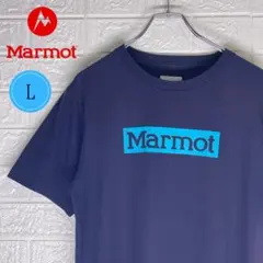 【24時間以内　匿名発送】マーモット　Tシャツ　センターロゴ　ネイビー　Lサイズのサムネイル