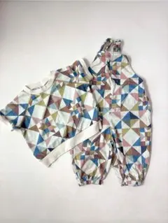 しまむら softcheese パッチワーク サロペット トップスセット 90