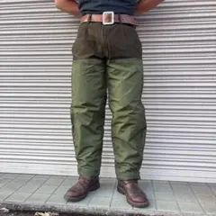 00s BRACCO ツートン ハンティングパンツ オリーブ×カーキ コットンのサムネイル