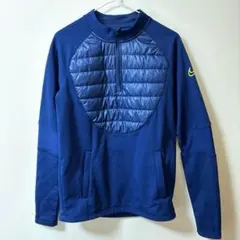 【風車ロゴ】ナイキ THERMA-FIT 中綿切替 ハーフジップトップ ブルー
