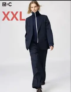 ユニクロC イージーワイドパンツ ネイビー XXL 希少サイズ