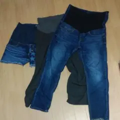 マタニティ　ボトムス　デニム　ワイドパンツ