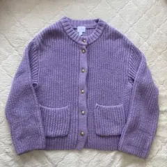 H&M ラベンダーカーディガン XL 美品