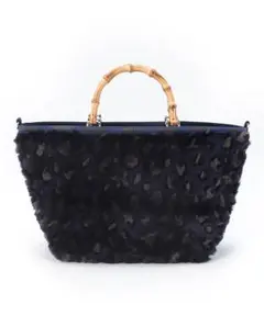MEDIUM BAMBOO TOTE 2ミッドナイトレオパードファー